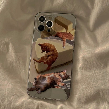 Buy Center Handpicked- Fully Wrapped Silicone Anti Drop Phone Case Cheese Cat Style