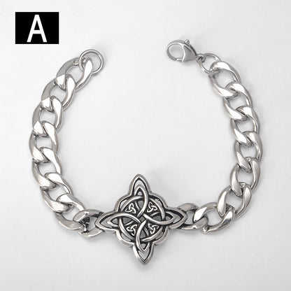 Stainless Steel Street Cool Hip Hop Punk Cool Irish Truelove Knot Titanium Steel Men Cuba Hand Accessory Bracelet Buy Center