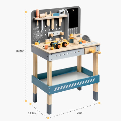 Hot New Items at Buy Center: ROBOTIME Wooden Tool Bench For Kids Toy Play Workbench Workshop With Tools Set