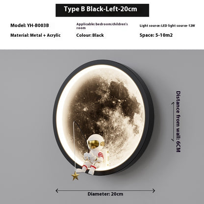 Hot New Items at Buy Center: Internet Celebrity Moon Wall Lamp Modern Minimalist YHB003B Black