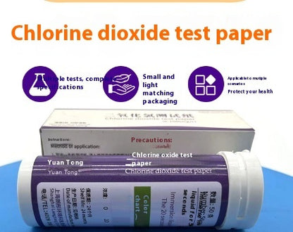 Rapid Waste Water Detection Concentration Chlorine Dioxide Test Paper 50 Piecesbottle