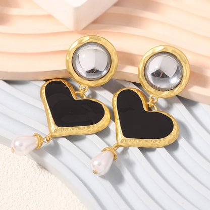 Buy Center Hot Pick-Fashion Pearl Exaggerated Drop Earrings Retro