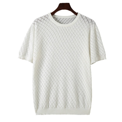 T-shirt en coton à manches courtes et col rond pour homme