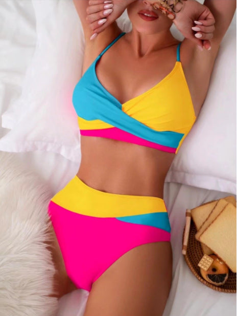 Fresh Arrivals at Buy Center: Split Swimsuit Color Matching Color Contrast Bikini Bikini Swimsuit