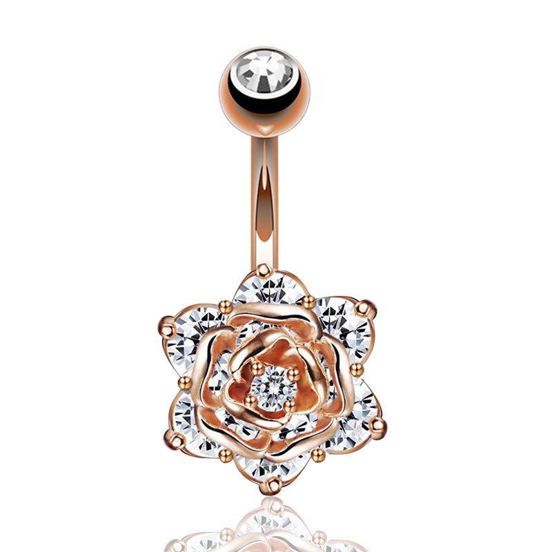 Buy Center Top Rated-Fashion Personality Rose Zircon Navel Order