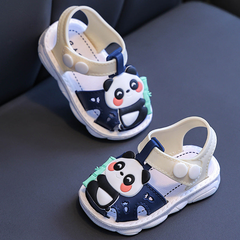 Fresh on the Scene at Buy Center: Children's Sandals Cartoon Toddler Closed Toe Hole Shoes Boys Baby Indoor Non-slip Soft Bottom