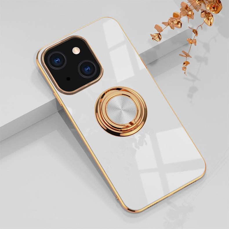 New at Buy Center: Phone Case 6D Electroplating Ring Bracket Car Magnetic Suction White