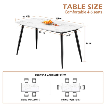 VFF Modern Kitchen Dining Table With MDF Tabletop And Sturdy Metal Frame Buy Center