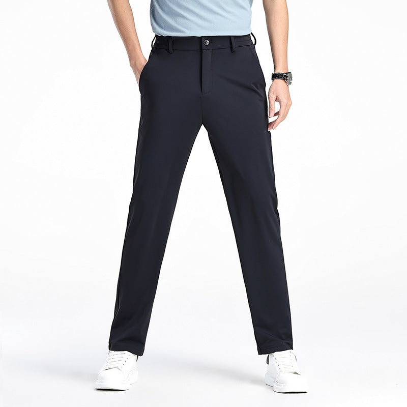 Pantalon décontracté printemps soie glacée élastique