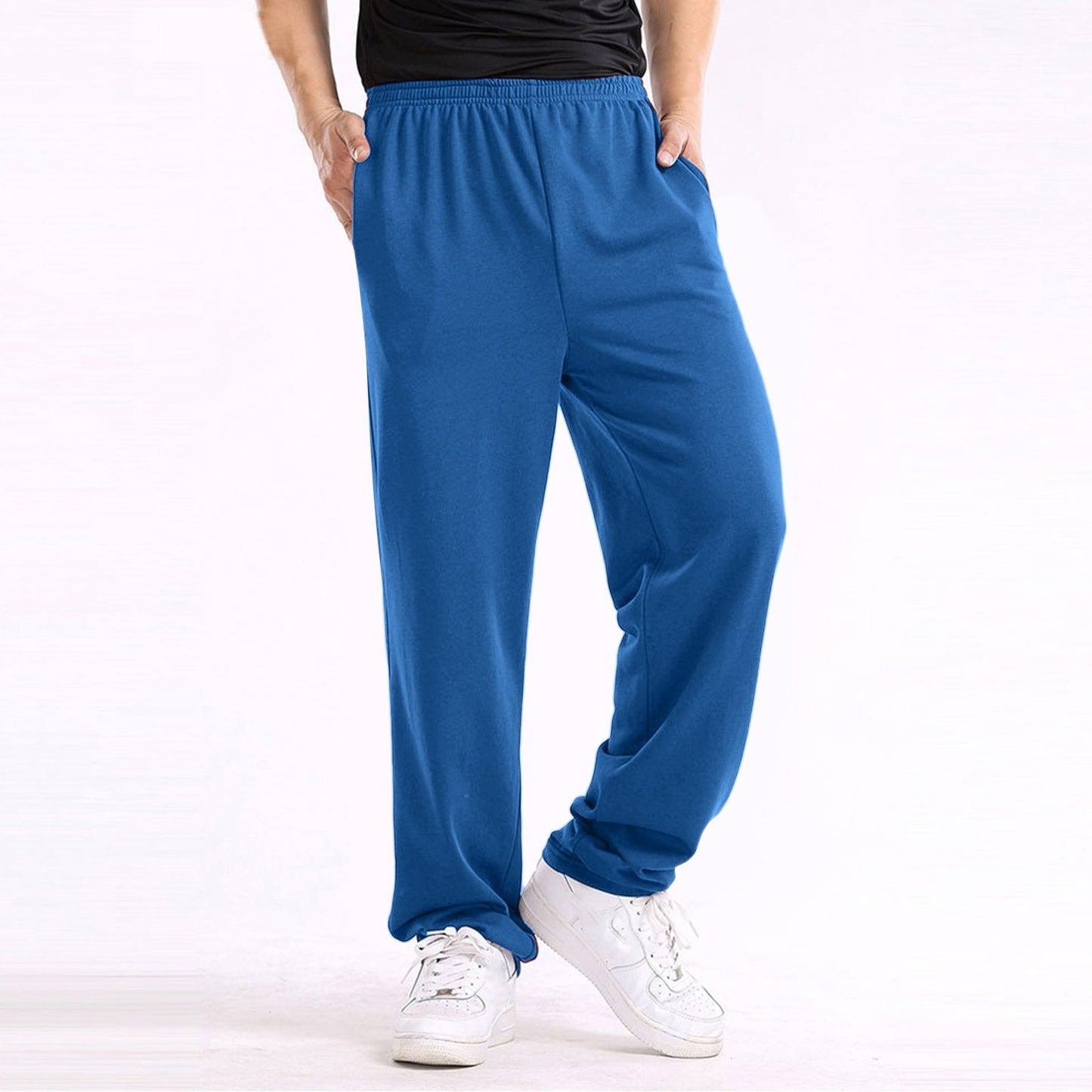 Casual Trousers Men's Home Straight Sweater Solid Color Loose Trousers Buy Center