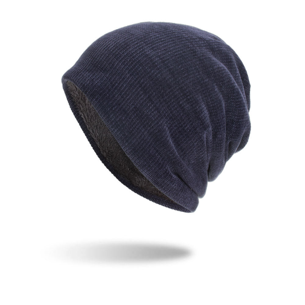 Gorro de terciopelo de invierno para hombre, jersey de pana, gorro de punto