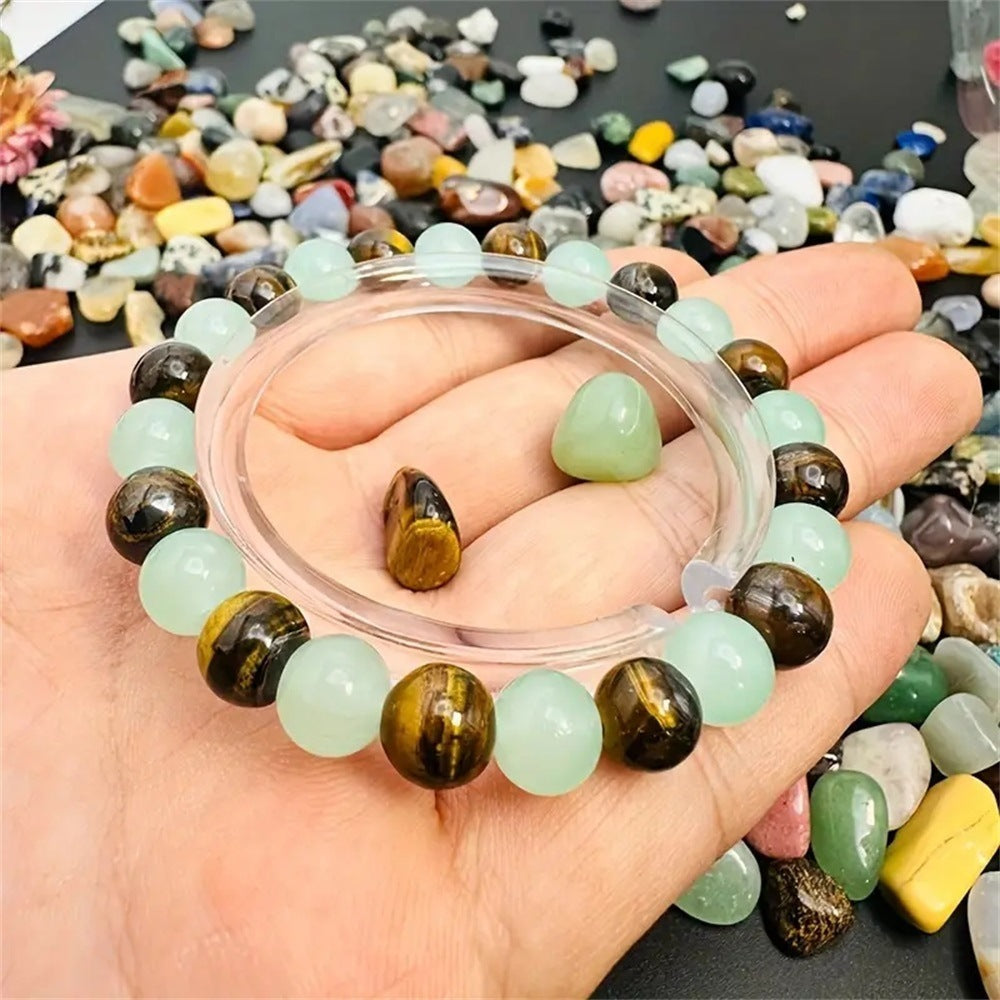 Buy Center Hot Pick-Natural Tiger Eye Stone Green Dongling Beaded Bracelet