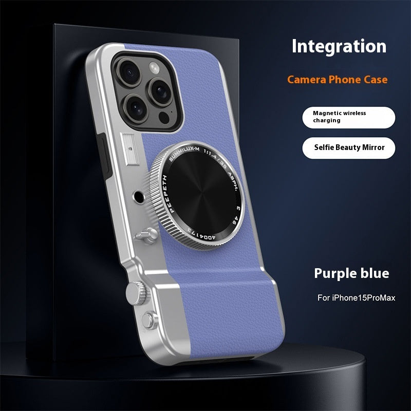 Buy Center Hot Pick-Stereo Camera Phone Case Magnetic Creative Hardshell Purple Blue