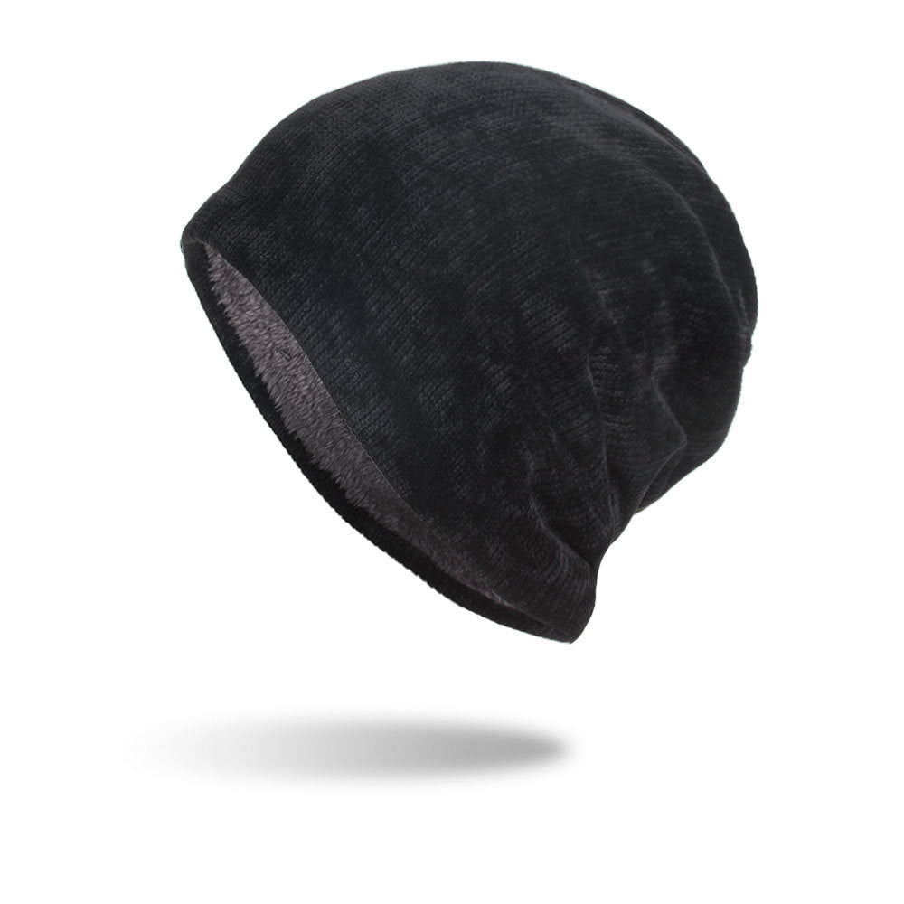 Gorro de terciopelo de invierno para hombre, jersey de pana, gorro de punto