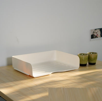 Fresh Arrivals at Buy Center: Multi-layer Storage Box Office Desk Surface Panel A4 Folder Rack Pure White One Layer