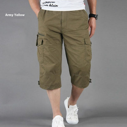 Newly Arrived at Buy Center: Men's Loose Thin Multi-pocket Outdoor Sports And Casual Shorts Military Yellow