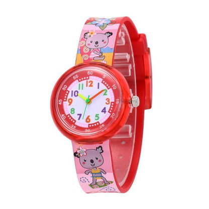 Reloj de silicona transparente con dibujos animados para niños