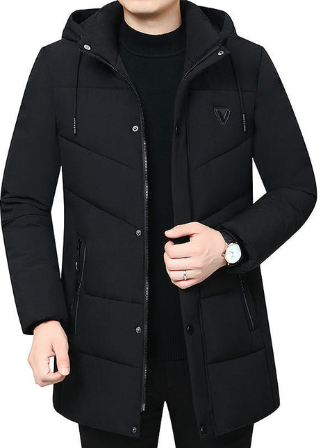 Manteau d'hiver épais pour hommes d'âge moyen et âgés