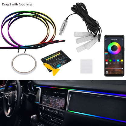 New at Buy Center: Car Atmosphere LED Light Bar Hidden Modification One To Two With Foot Light Magic Color