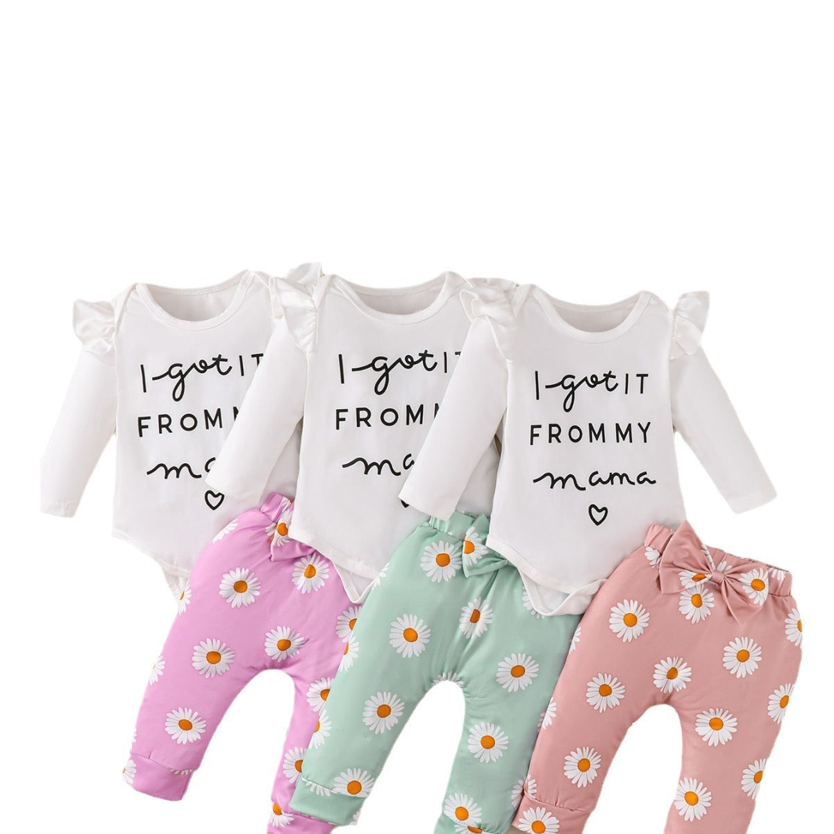 Fresh Arrivals at Buy Center: Baby Girl Cotton Romper 4-piece Set