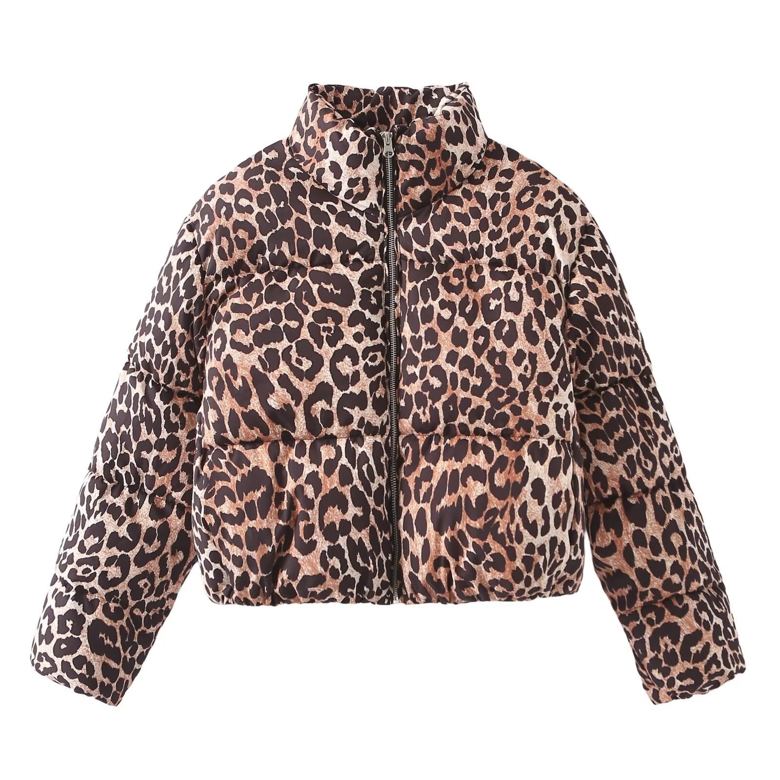 Buy Center Hot Pick-Women's European And American Leopard-print Padded Loose Cotton-padded Jacket Leopard Print