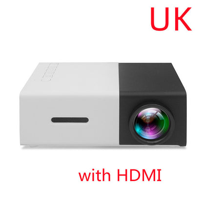 Portable Projector 3D Hd Led Home Theater Cinema HDMI-compatible Usb Audio Projector Yg300 Mini Projector Black UK with HDMI