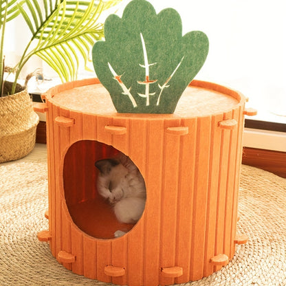 Buy Center Top Rated-Carrot Cat Nest Cat Tunnel Felt Cat Nest Drilled Semi Enclosed Cattery