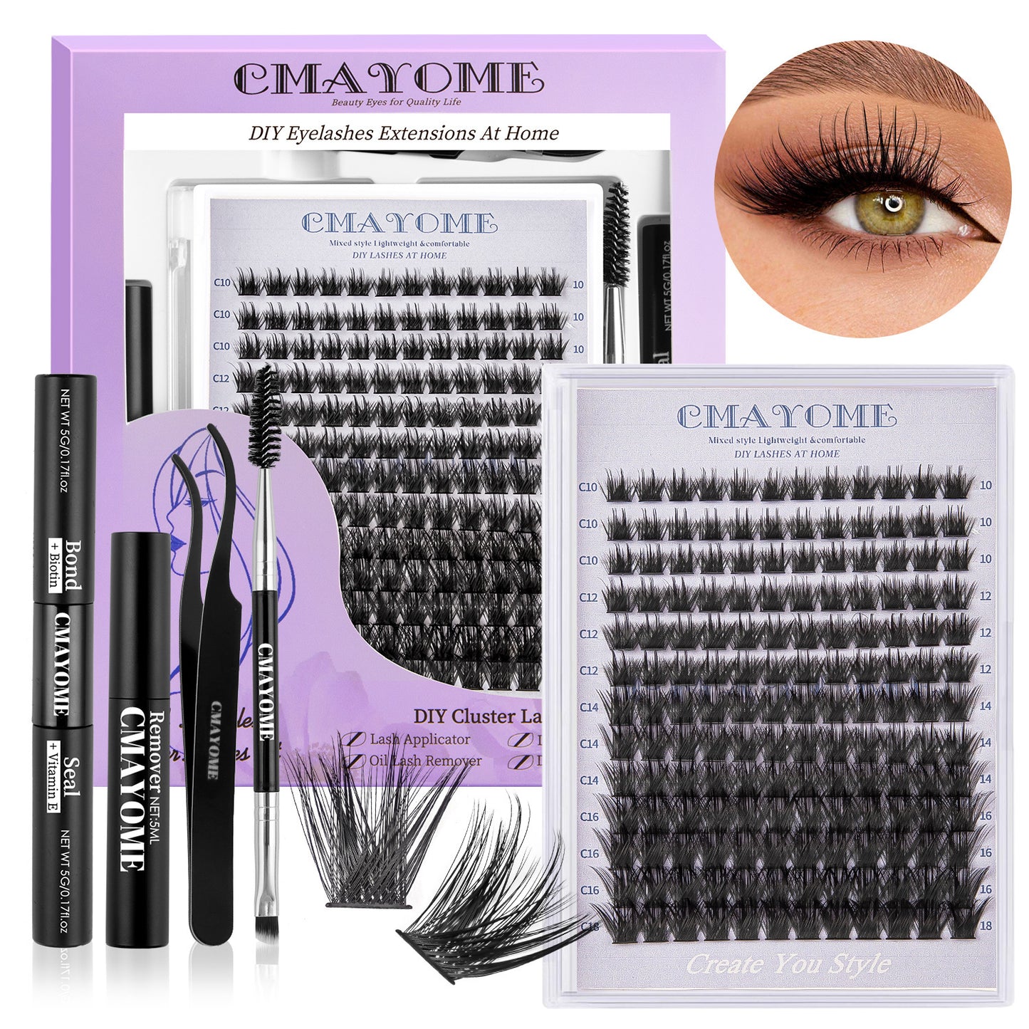 Buy Center Handpicked- DIY Boxed Segment False Eyelashes Suit Double-headed Glue DIYTZ003