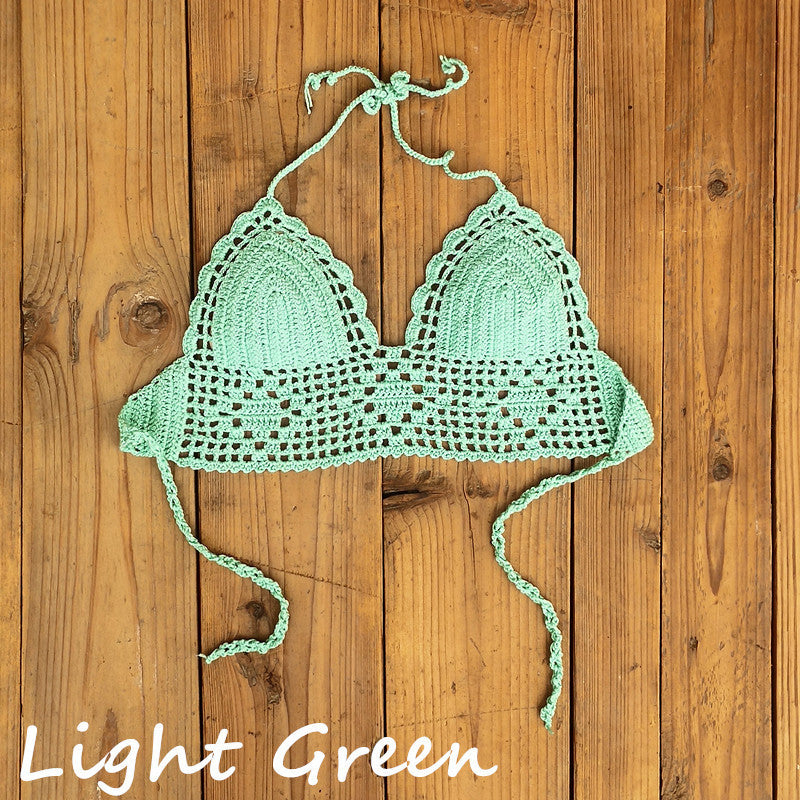 Fresh Arrivals at Buy Center: Women's Fashion Bikini Backless Swimsuit Top Light Green