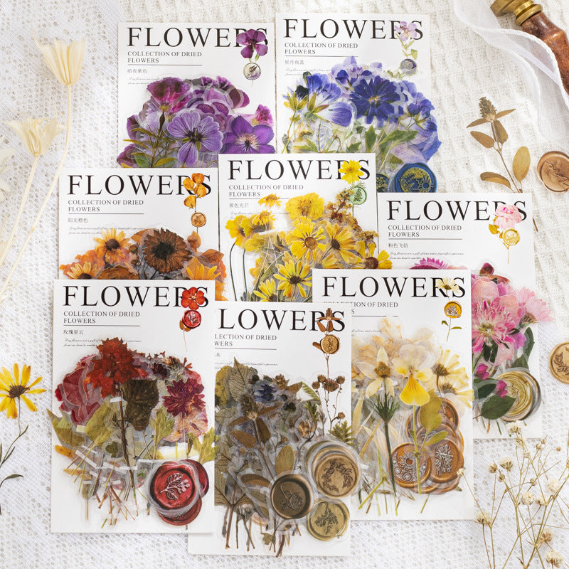 Buy Center Handpicked- Fire Paint Creative Dried Flowers Journal Decoration Sticker Package