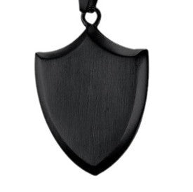 Fresh on the Scene at Buy Center: Men's Triangle Stainless Steel Shield Necklace Black Pendant