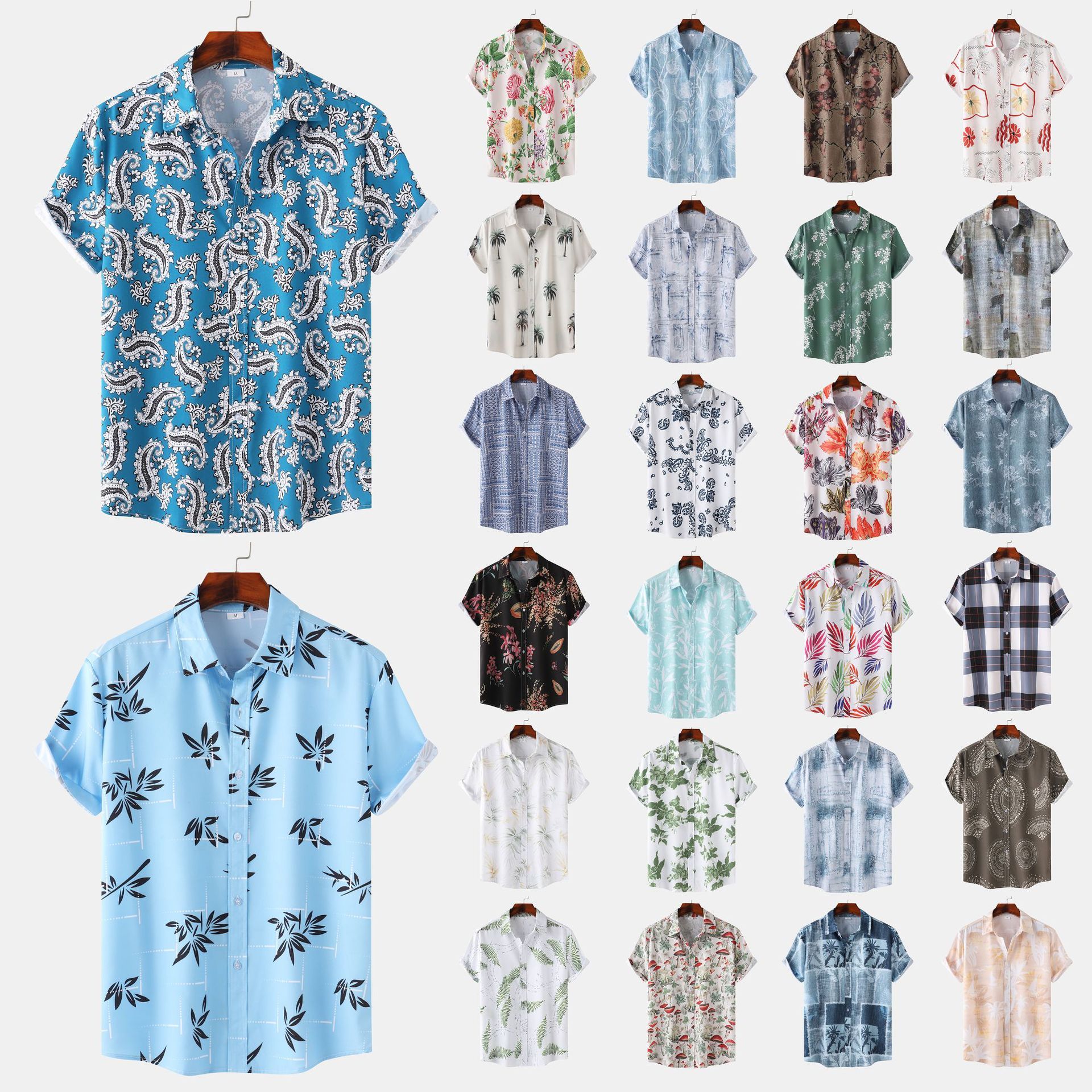 Newly Arrived at Buy Center: Cross-border Wind Beach Digital Printing Men's Short Sleeve Shirt