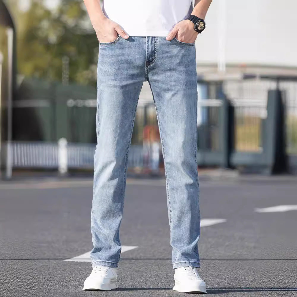 Summer Thin Jeans Men's Slim-fit Straight Trousers | Men's Clothing2 | Buy Center