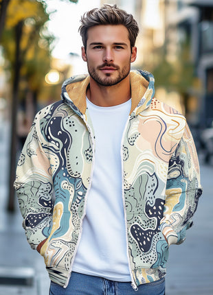 Men's Autumn And Winter Cotton Clothing Marble Texture Series