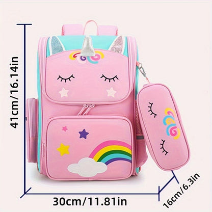 Student Trolley School Bag Girls Large Capacity Dual-Use Two Wheels Trolley Bag Detachable Dual-Use Student School Bag Lightweight To Climb Stairs