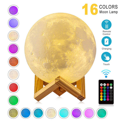 LED Night Lights Moon Lamp 3D Print Moonlight Timeable Dimmable Rechargeable Bedside Table Desk Lamp Children's Leds Night Light | Home Improvement2 | Buy Center