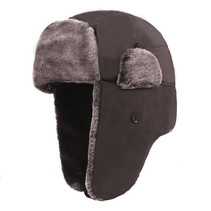 Gorro de terciopelo grueso con protección para los oídos para hombre