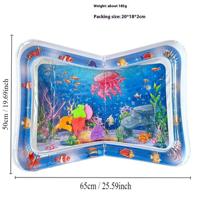 Hot New Items at Buy Center: Children's Inflatable Marine Animal Racket Water Cushion Baby Crawling Racket Water Bag Racket Water Cushion Climbing Pad Pink Jellyfish Square