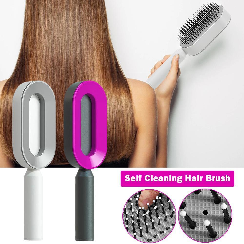 Newly Arrived at Buy Center: Self Cleaning Hair Brush For Women Massage Scalp Promote Blood Circulation Anti Hair Loss 3D Hair Growth Comb Hairbrush Self-Cleaning Hair Brush 3D Air Cushion Massager Brush Airbag Massage Comb B