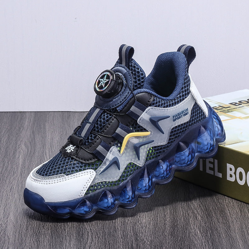 Hot New Items at Buy Center: Boys' Hollow Mesh Surface Breathable Leisure Sports Soft Bottom Running Shoes