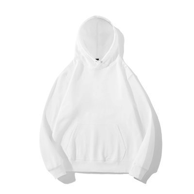 Fresh Arrivals at Buy Center: Solid Color Hoodie Men's Basic Style Plus Size Long-sleeved Hooded Sweater White