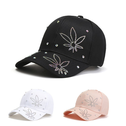 Gorra de béisbol con diamantes de imitación para mujer que combina con todo y hace que tu rostro parezca más pequeño