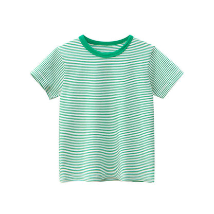 Newly Released at Buy Center: Striped Baby Clothes Bottoming Shirt Fruit Green And White Rooms