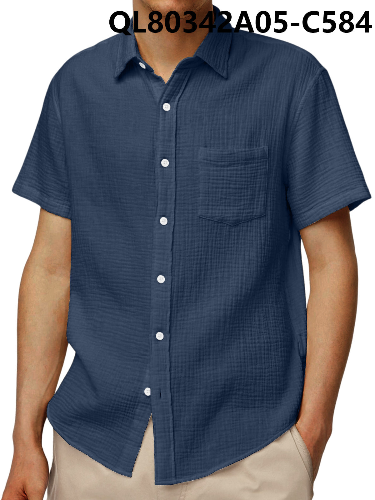 Just Arrived at Buy Center: Men's Loose Trendy Short Sleeve Lapel Shirt 5 Style