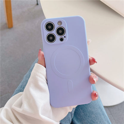 Newly Released at Buy Center: Wireless New Liquid Silicone Magnetic Phone Case Lilac Purple