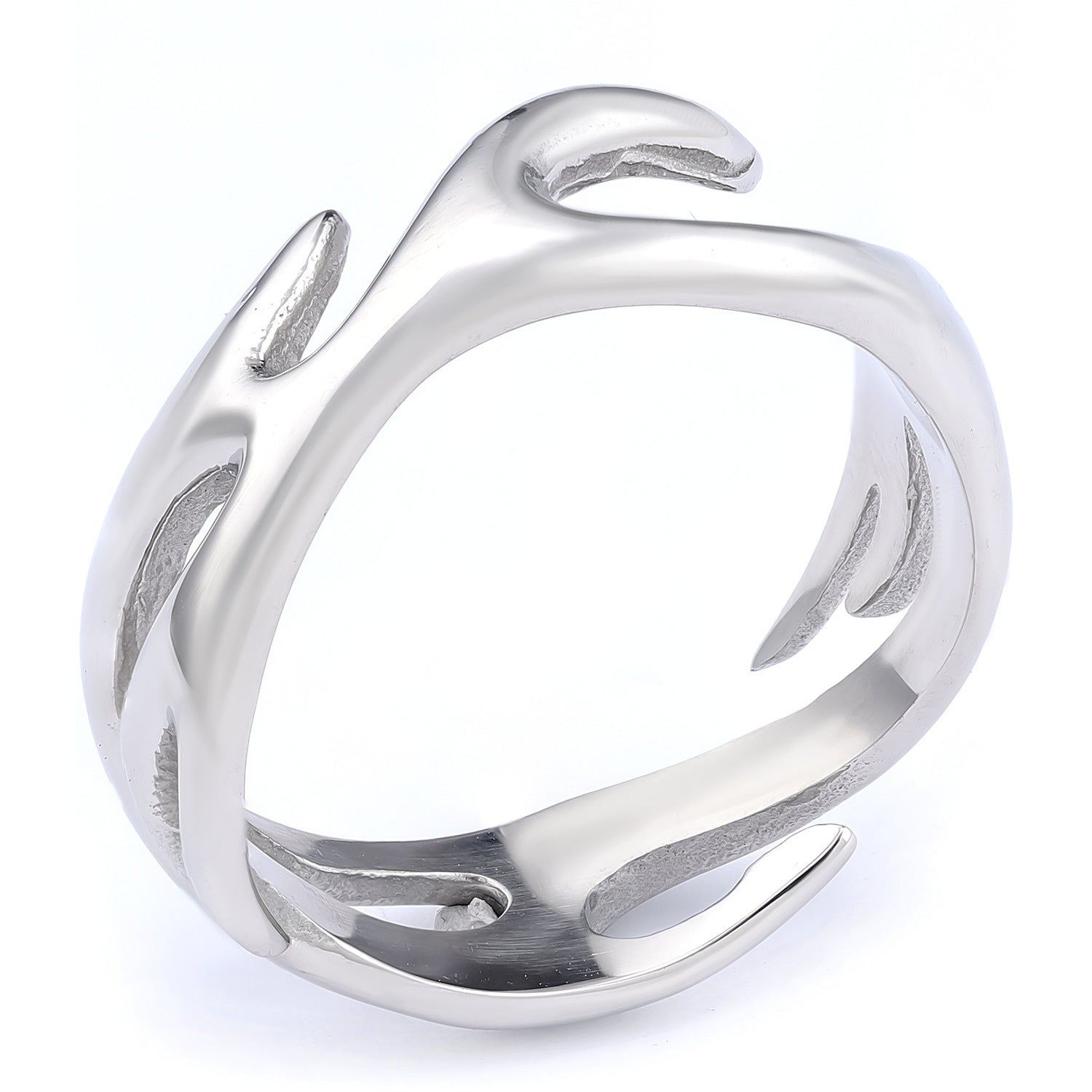 Buy Center Premium-Flame Totem Stainless Steel Neutral Silver Ring