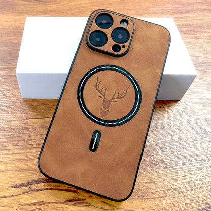 Fresh Arrivals at Buy Center: Magnetic Sheepskin Pattern Mobile Phone Protective Case Light Brown