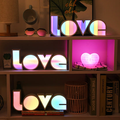 Fresh on the Scene at Buy Center: LED Ornamental Festoon Lamp Modeling Creative Decorative Light Proposal Declaration Holiday Layout English LOVE Letter LED Light