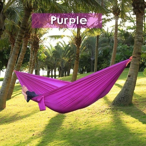 Backpacking Hammock - Portable Nylon Parachute Outdoor Double Hammock Purple