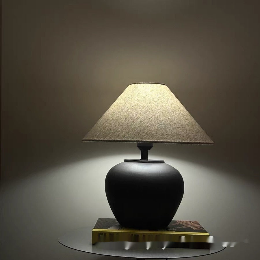 Hot New Items at Buy Center: Pottery Pot RETRO Study Room Decoration Bedroom Bedside Lamp